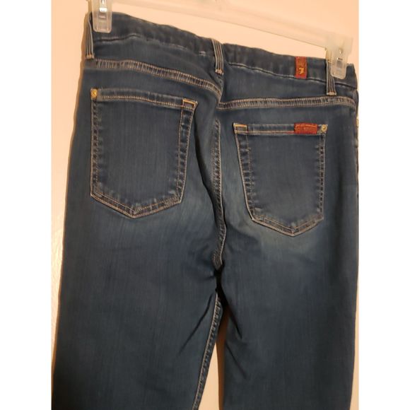 Women's 7 For All Mankind, High Waist Ankle Skinny Jeans, W28/L26 1/2 Blue - Picture 3 of 7